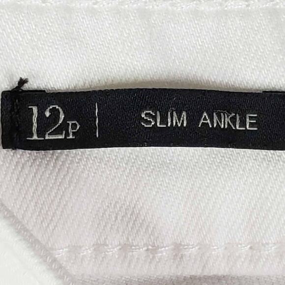 Talbots Jeans Flawless Five-Pocket Slim Ankle White Size 12p Petite - Picture 8 of 10